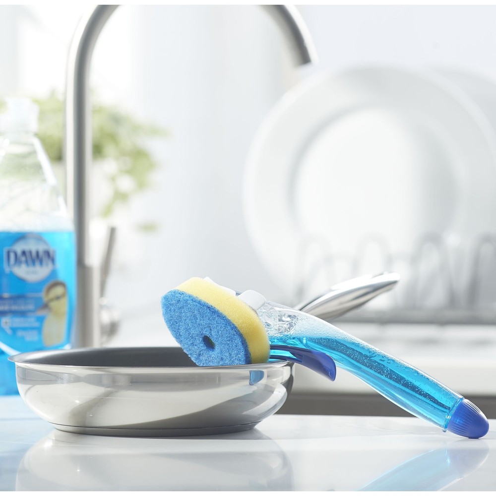 No-Drip Fillable Dishwand Non-Scratch, Clear