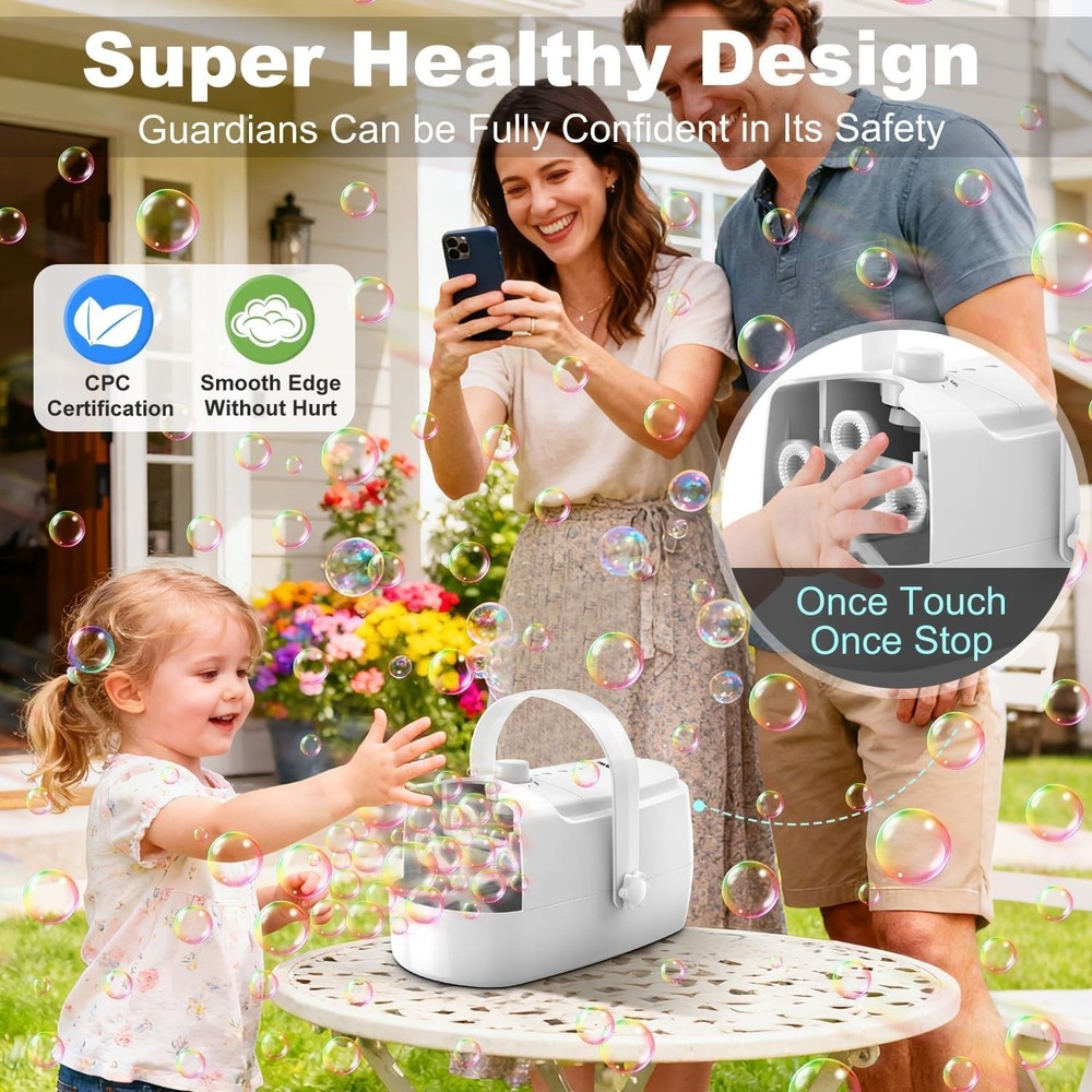 Bubble Machine Durable Automatic Bubble Blower, 18000+ Big Bubbles Per Minute...