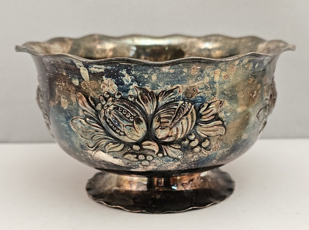 Vintage Prima NS Sweden Silverplated Nut Candy Bowl