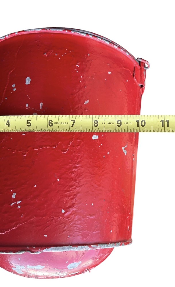 Vintage Wheeling Galvanized Fire Bucket w/ Round Bottom