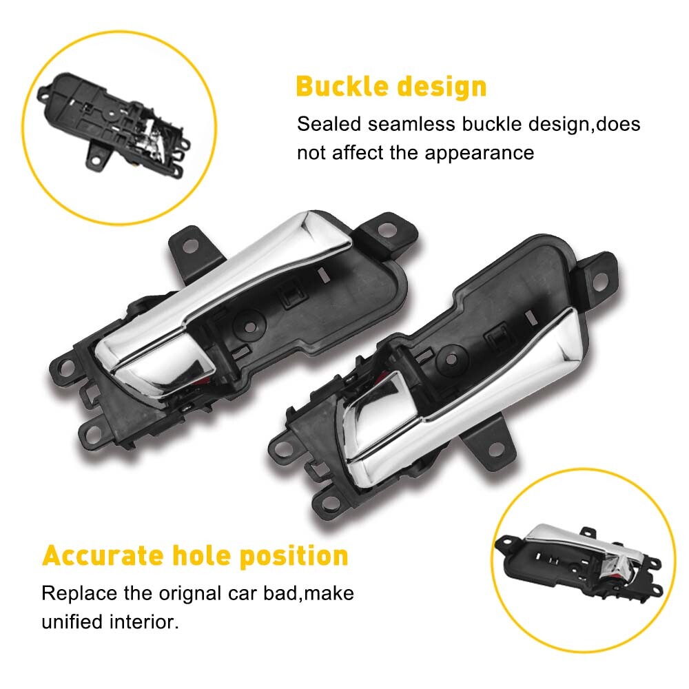 Front/Rear Left Right Inside Door Handle For Hyundai Sonata 2011-2015 Chrome EOA
