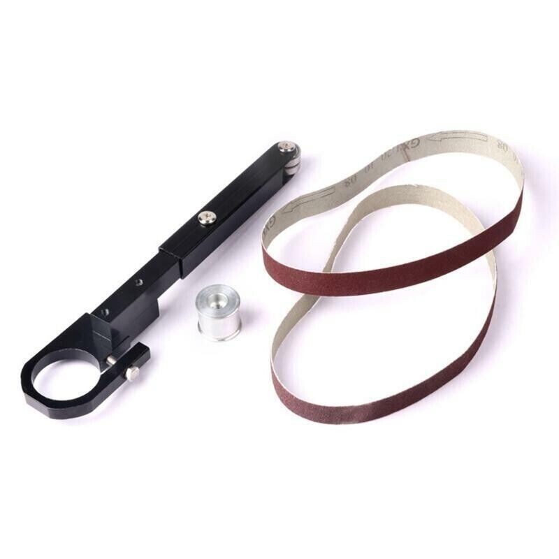 Mini DIY Sander Sanding Belt Adapter Head Convert with Sanding Belts Woodworking