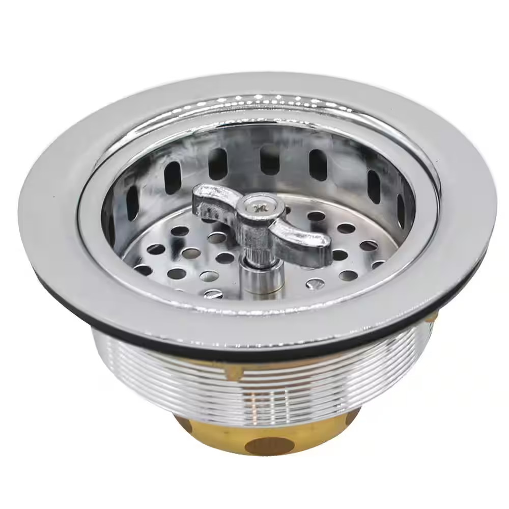 3-3/8 In. Brass Wing Nut Style Kitchen Sink Strainer