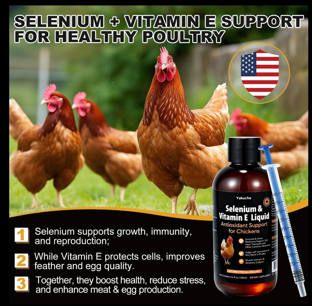 E+S Poultry Vitality Formula | Selenium for Chickens and All Poultry | Nutrient