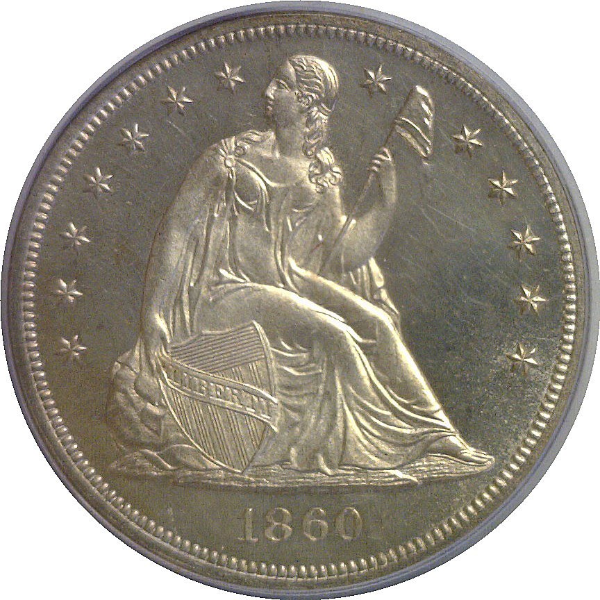 1860 Seated Liberty Dollar PCGS PR-64 CAC