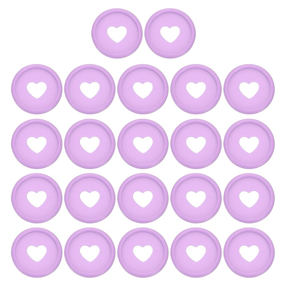24mm Plastic Book Binding Discs, 22 Pack Expansion Discs Heart, Light Purple