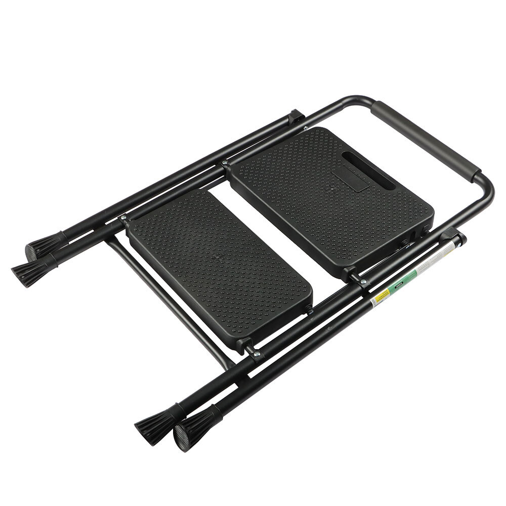 2 Step Ladder Retractable Handgrip Folding Step Stool with Anti-Slip
