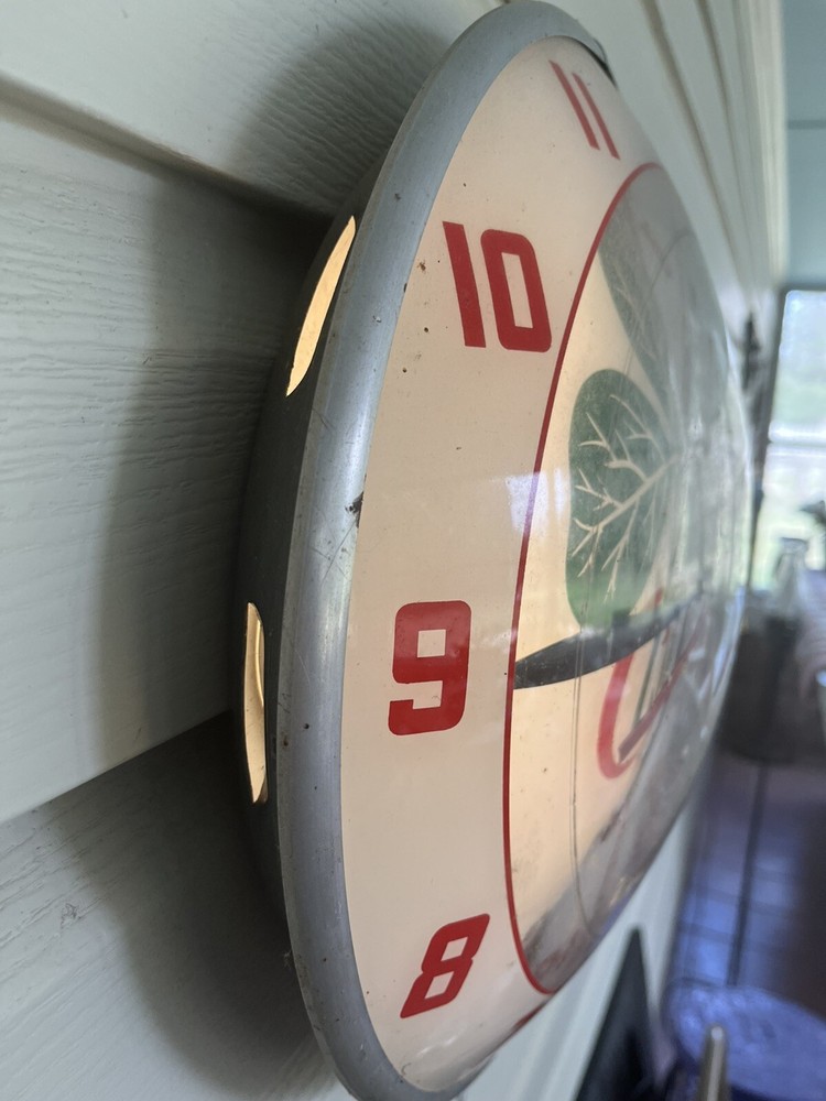VINTAGE 1940 Double Bubble BRAND Lighted Clock CLOVER DAIRY ADVERTISEMENT