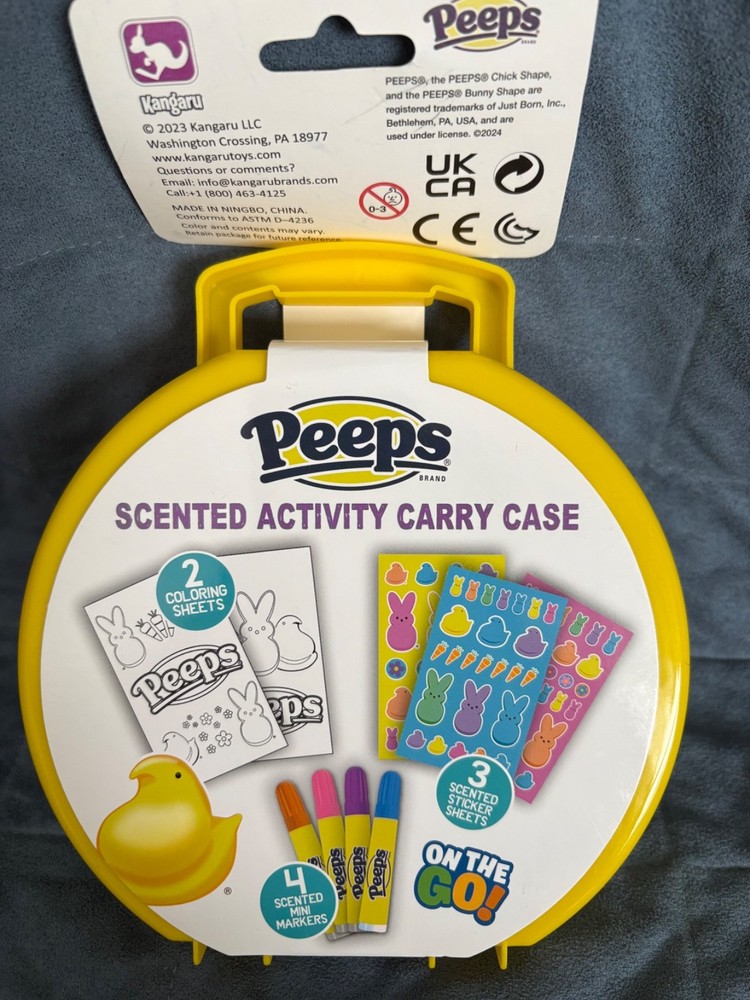 PEEPS EASTER SCENTED ACTIVITY CARRY CASE COLORING SHEETS, MARKERS, STICKERS