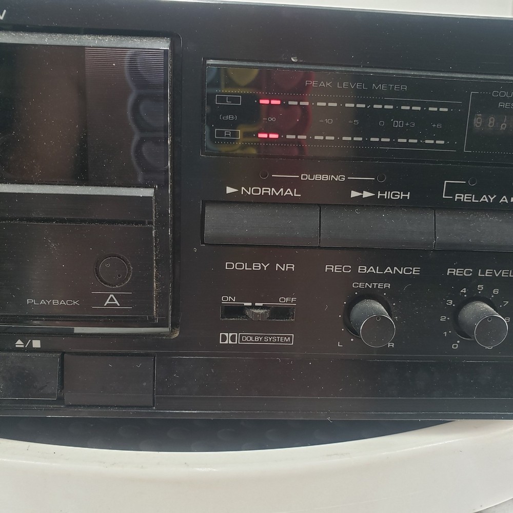 Kenwood KX-58W Stereo Double Cassette Deck Tested-Works Easy Touch Controls