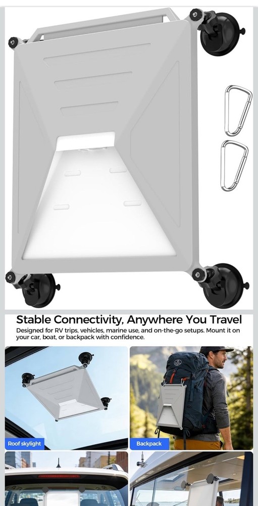 Starlink Mini Protective Case & Suction Cup Mount, White Silicone
