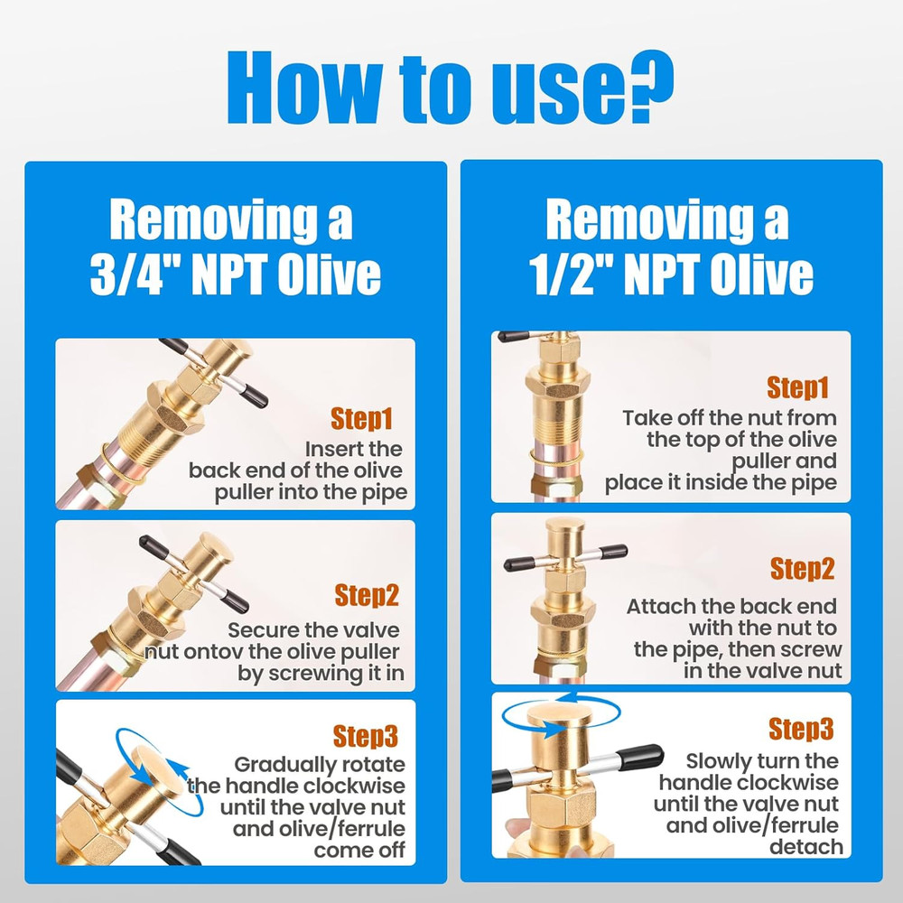 NEW Olive Ring Remover Compression Ferrule Puller Tool for Plumbing Pipes