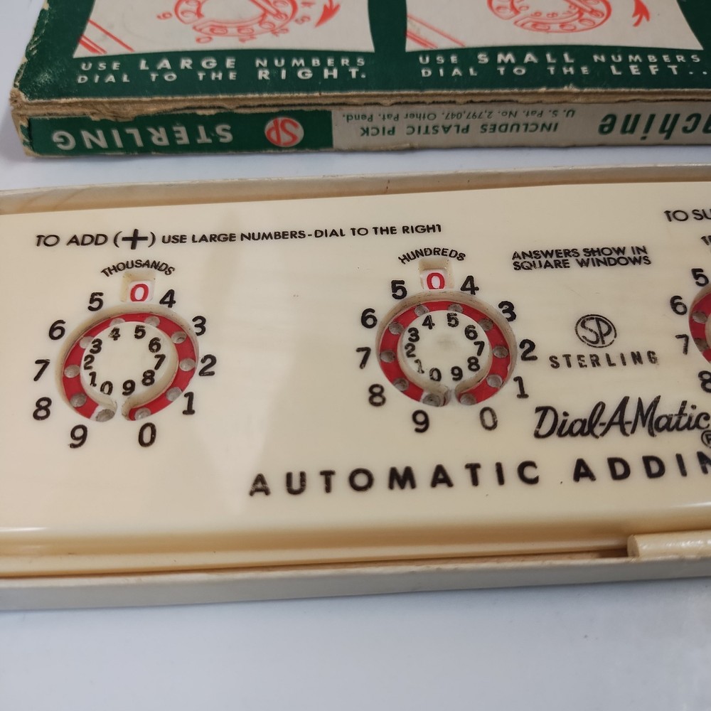 Vtg Sterling #565 Dial-A-Matic Automatic Mechanical Adding Machine + Stylus