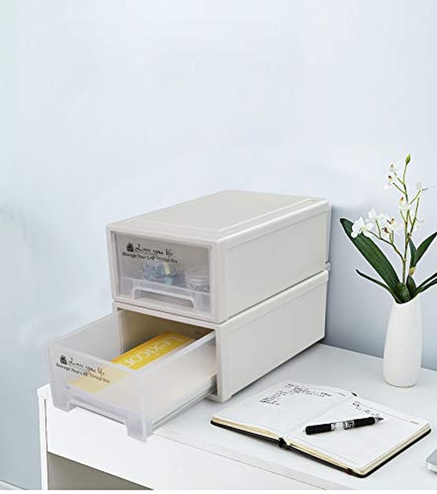 6 Quart Stacking Storage Drawer Unit Front Box, 3 Packs 6 Quart