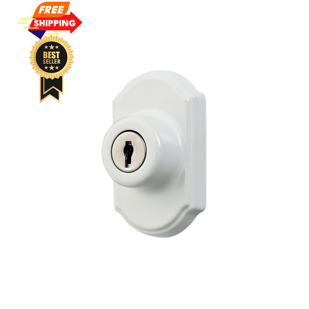 Ideal Security Model 703 Keyed Deadbolt for Storm and Screen Doors, White