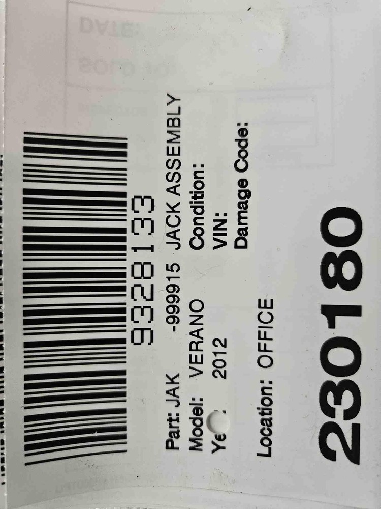 2012-17 Buick Verano emergency jack with tools