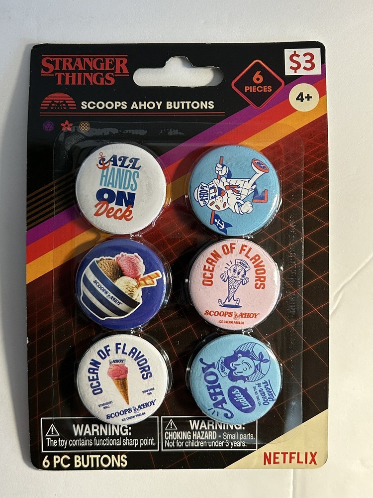 Stranger Things 6 Piece Button Set - SCOOPS AHOY NETFLIX