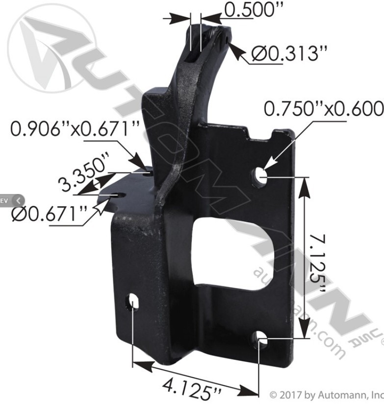 Kenworth T680 Left Bumper Bracket Front