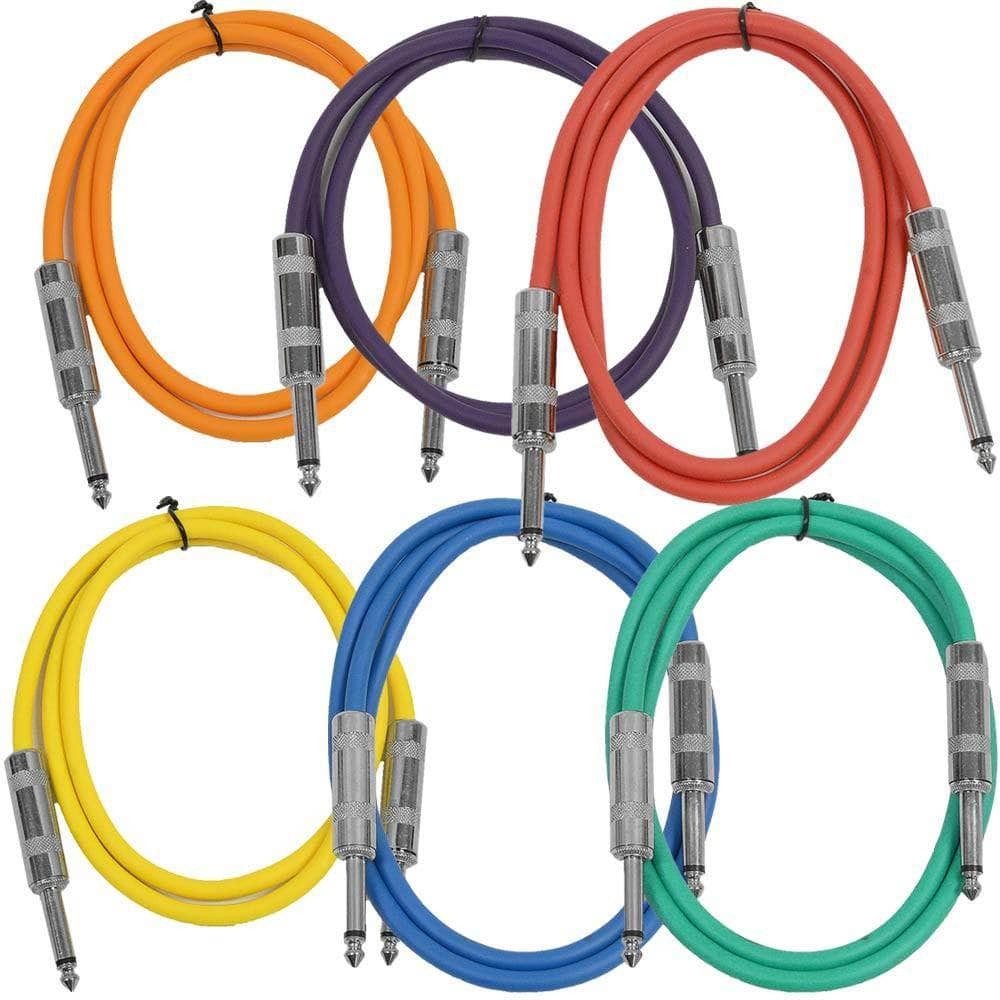 SASTSX-3 6 Pack Multi-Color 3ft TS Patch Cables