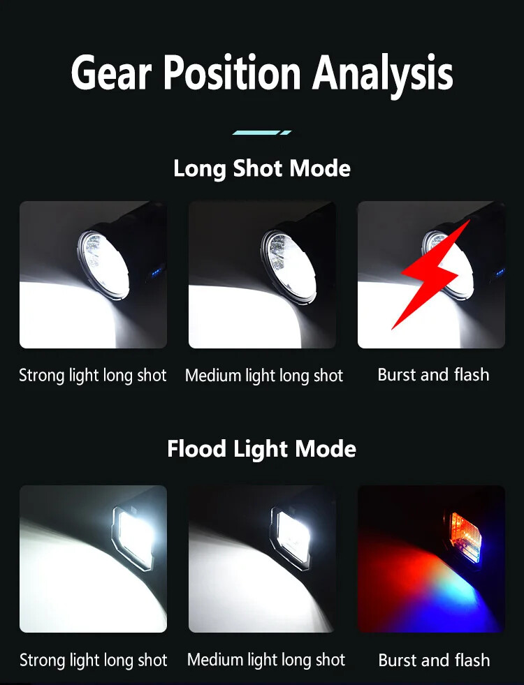 Extra Large Solar Flashlight Rechargeable Searchlight Long Range Carry Torch