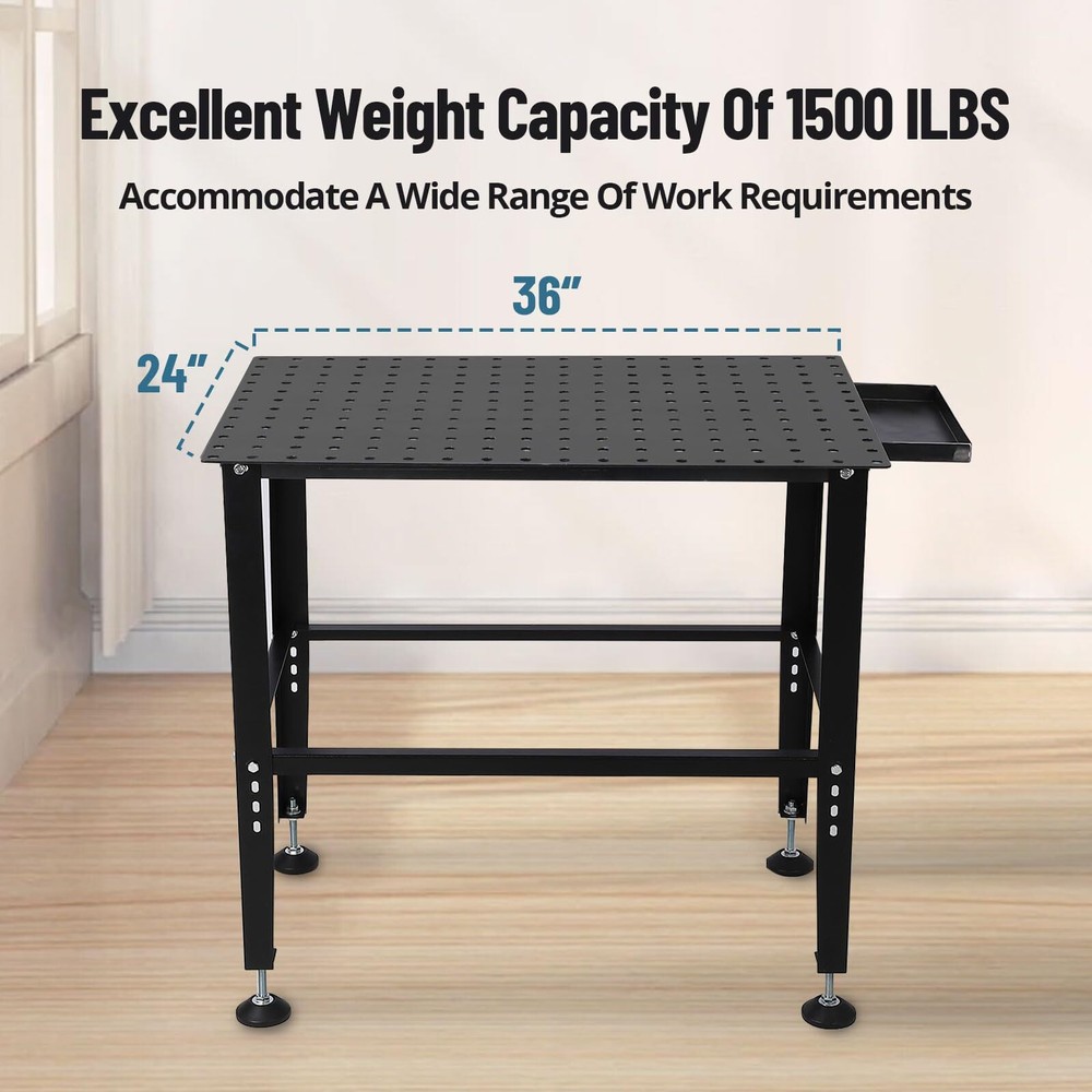 36"x24" Welding Table 1500lbs Load Capacity 5/8" Steel Welding Workbench Table