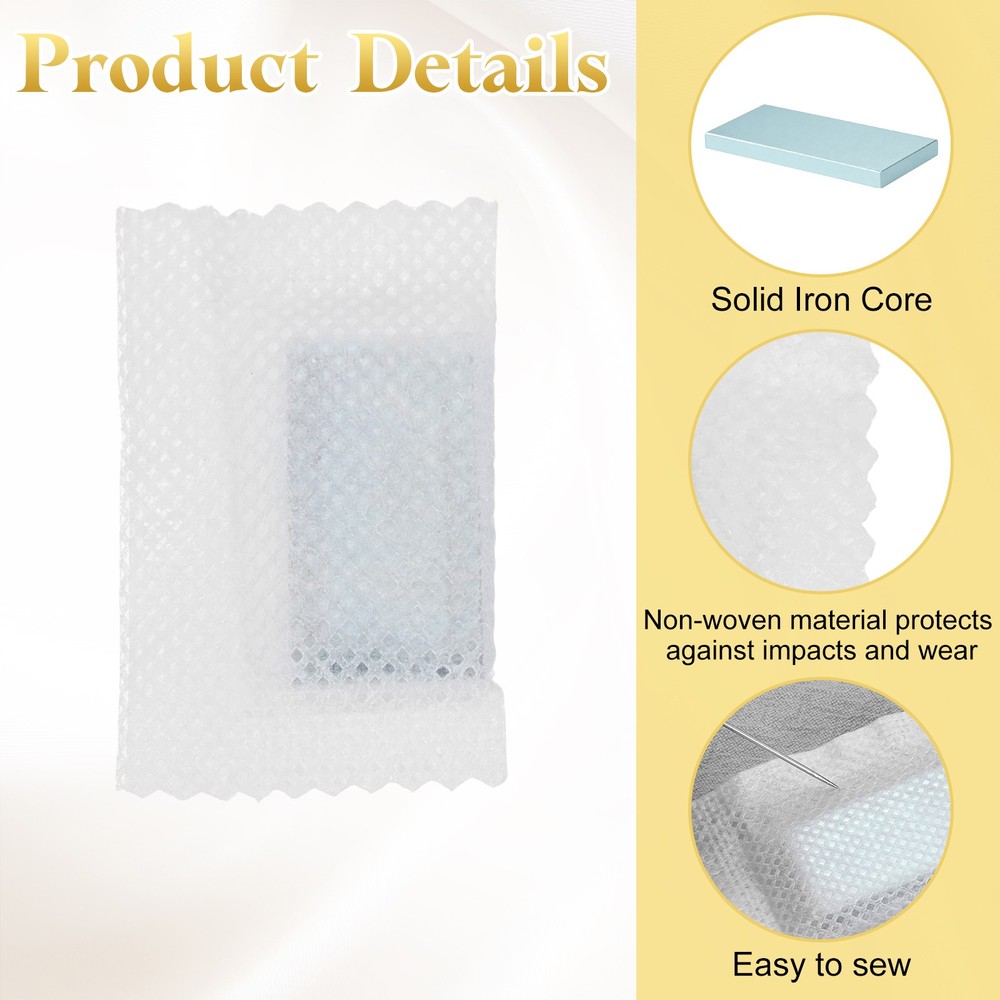 16Pcs Covered Drapery Weights, 12g Iron Curtain Bottom Weights, White