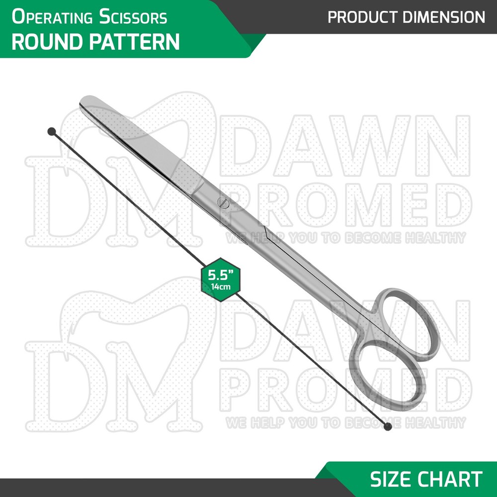 Operating Scissors 5.5" Straight Blunt Blunt Round Pattern Surgical Instruments