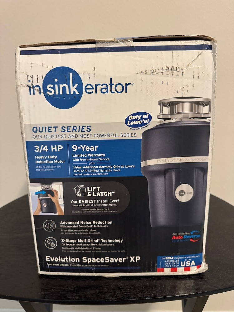 INSINKERATOR Quiet Evolution Space Saver XP 3/4 HP Garbage Disposal NEW SEALED