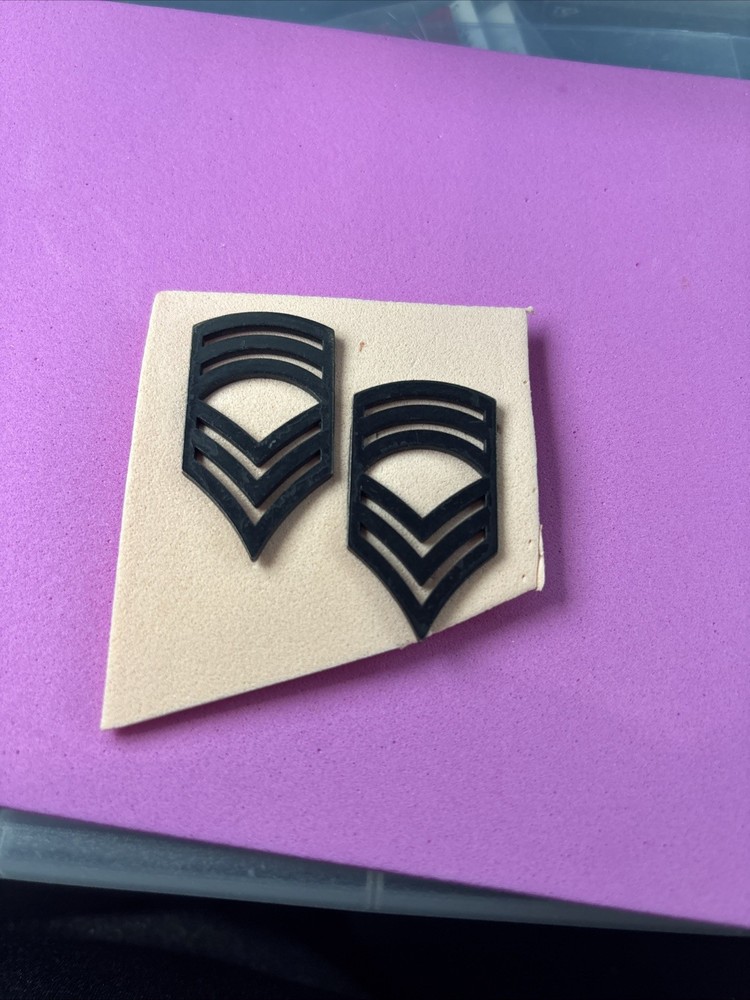 ​US Army E-8 Master Sergeant Rank Pins Black Subdued  pair