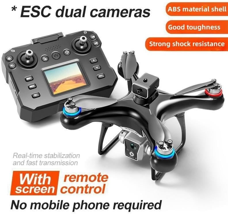 Hobby Drone with Screen Display Remote 1080P Dual Camera Speed Altitude
