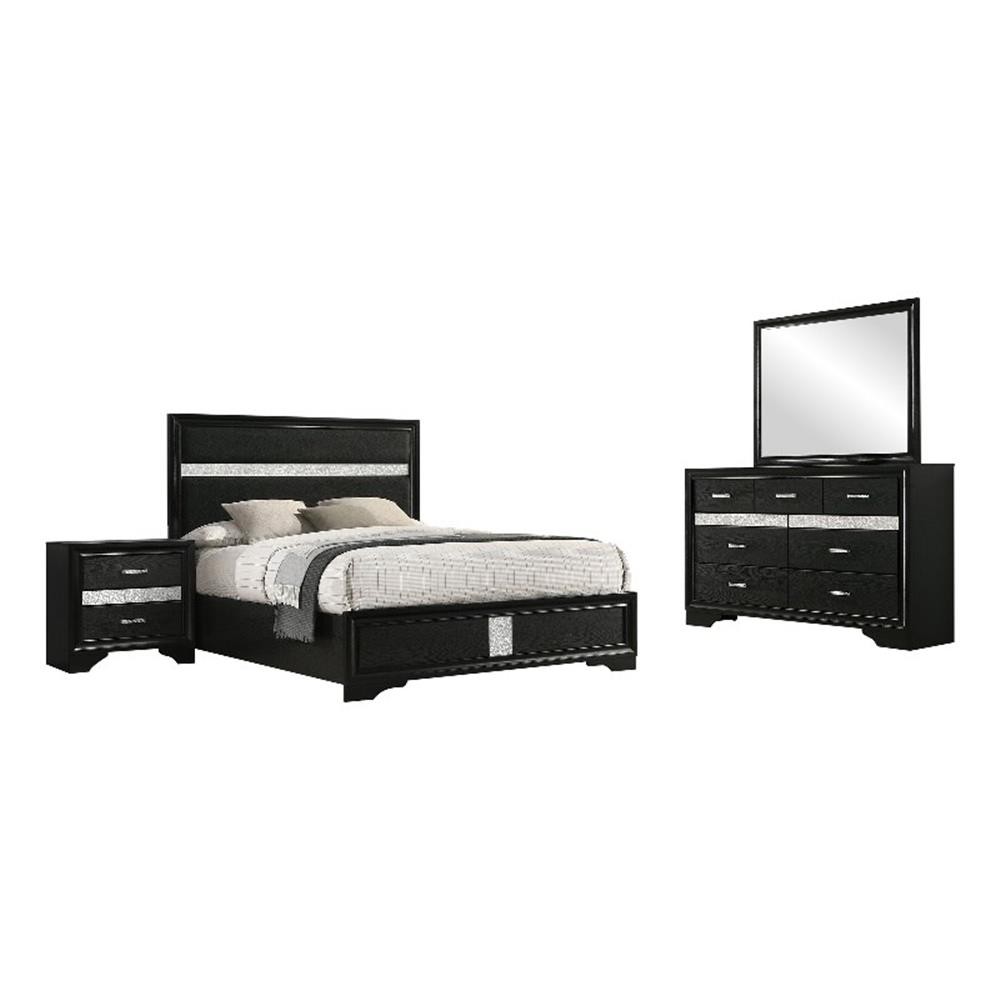 Miranda 4-piece Eastern King Bedroom Set Black