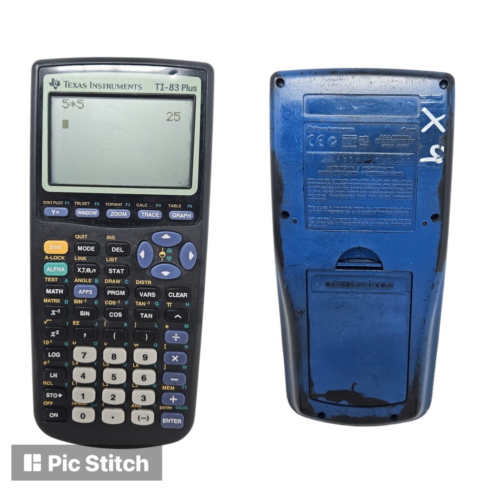 Texas Instruments TI-83 Plus Graphing Calculator No Cover - Ugly But Functional