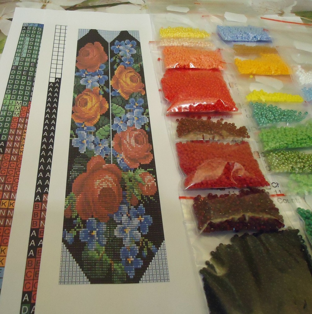 Kit for making a necklace gerdan. Beading Loom Pattern. #S3a