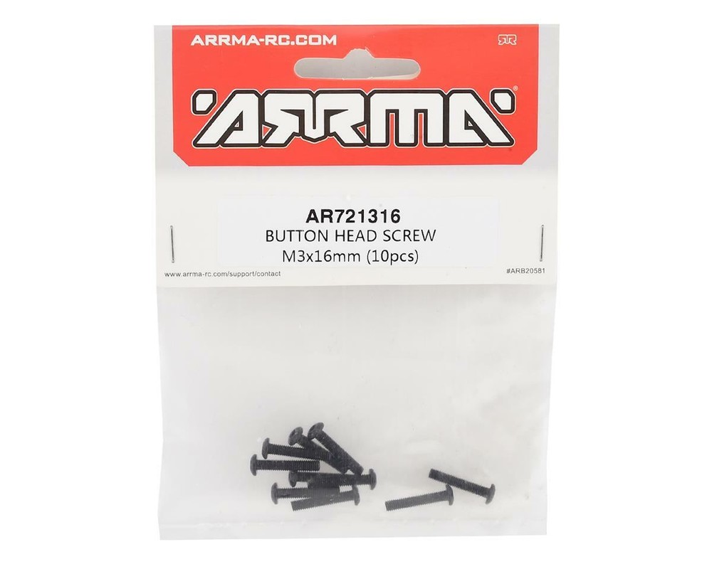 Arrma 3x16mm Button Head Hex Screw (10) [ARA721316]