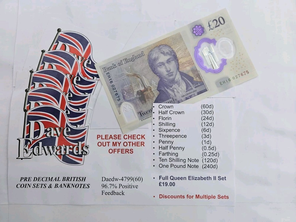 Pre decimal British coin sets and bank notes