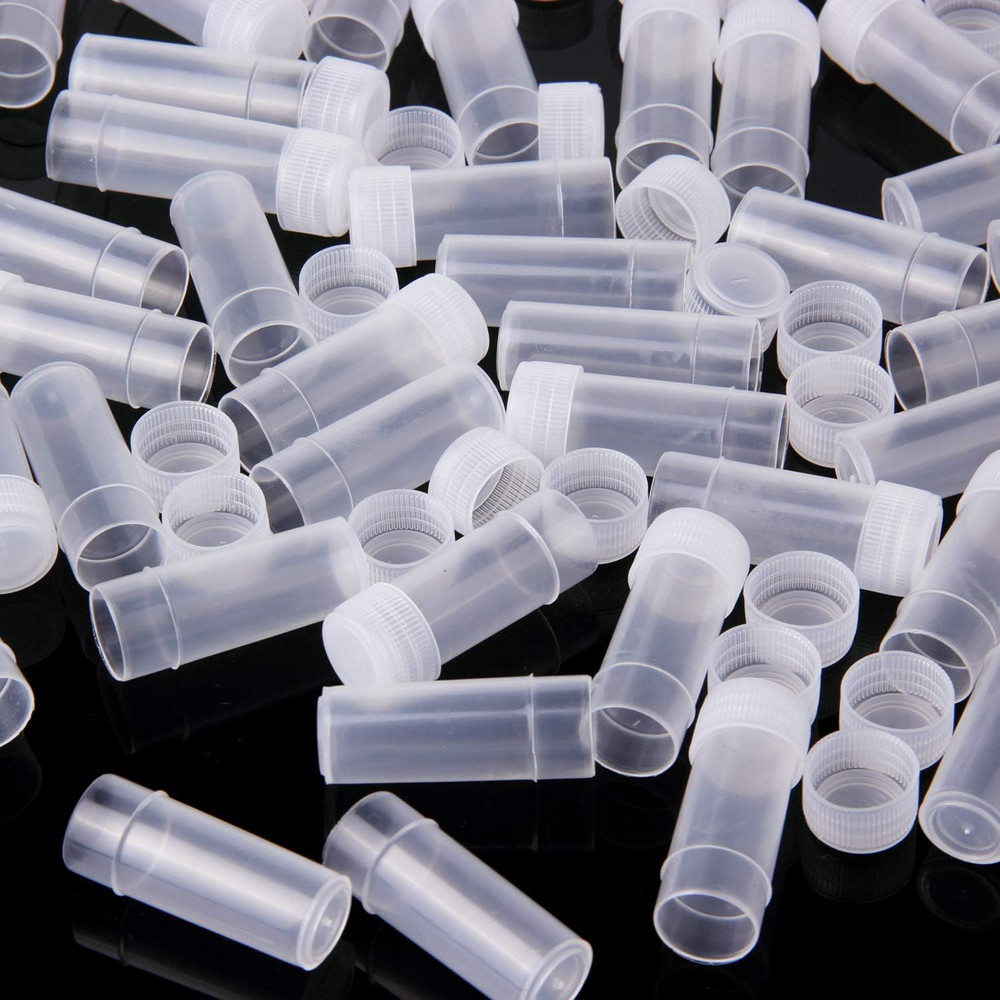 100Pcs 5ML Small Pill Plastic Containers Empty Pill Bottles Sample Bottles Vial