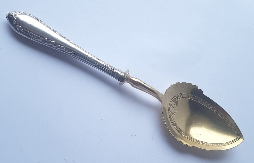 Unusual Serving Spoon Silver around 1900 M795