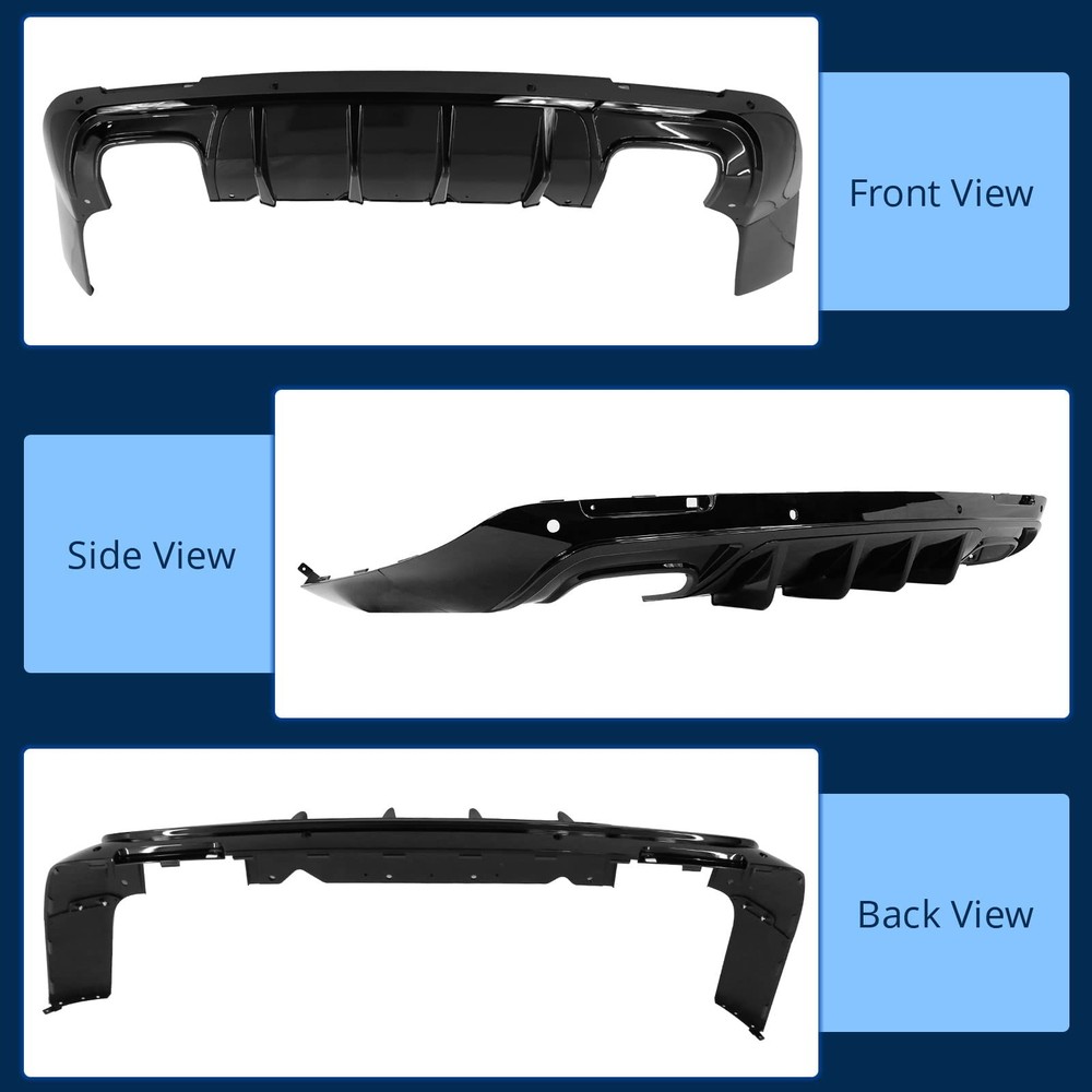 2015-2023 挑战者后扩散器光泽黑色 PP V3 风格 4 件套