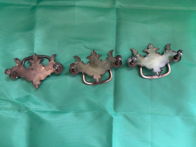 Vintage Chippendale Brass Tone Colonial Style Drawer Pull 3” Center (3)