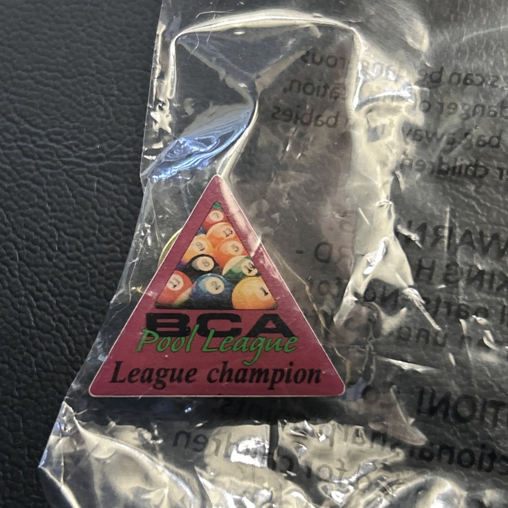 Lapel Pin billards Pool Player Bca Pool League Champion Red Rack