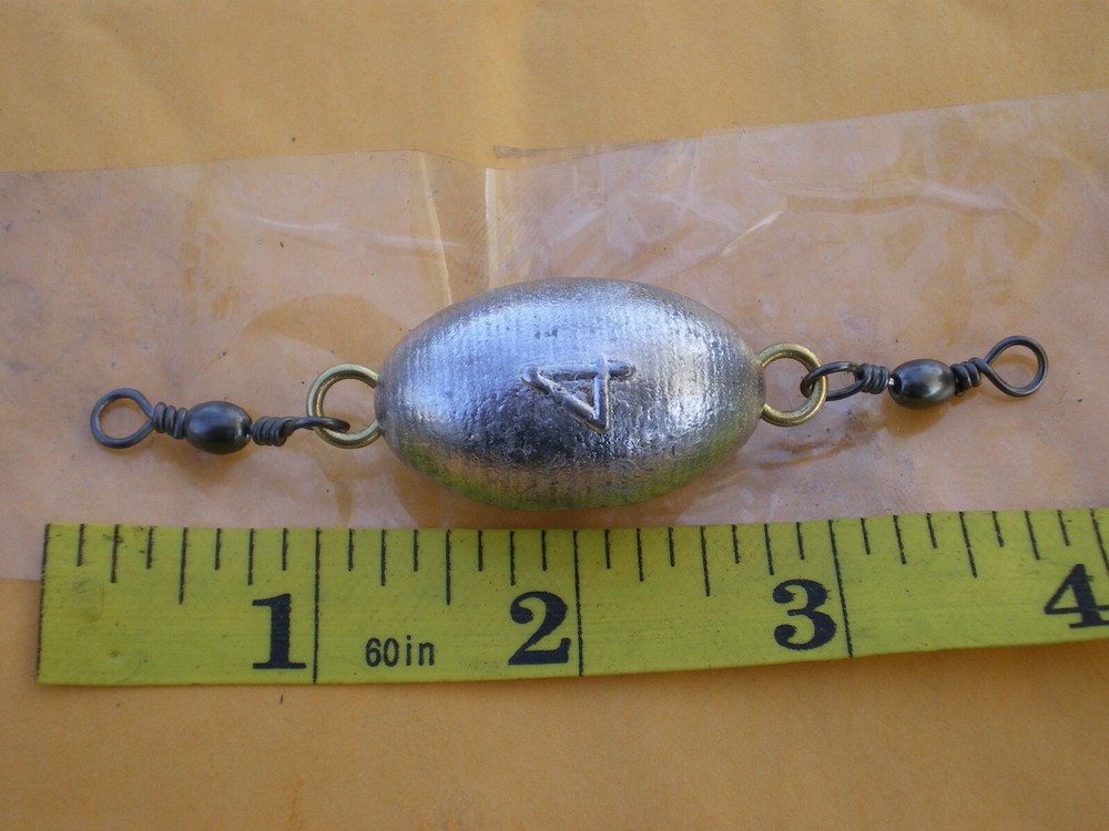 9 PCS. #3 BLACK SWIVEL INLINE EGG SINKER W/#2 EYE 6, 5, 4 OZ. 3 EA."STRIPER"