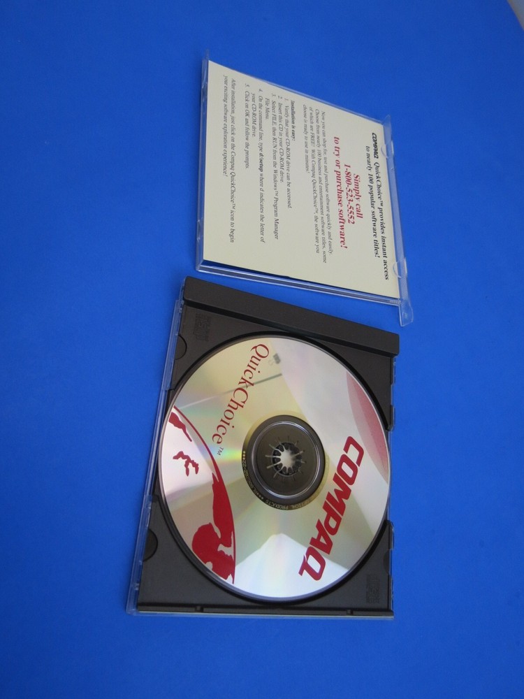 Compaq QuickChoice Vintage Computer Software CD