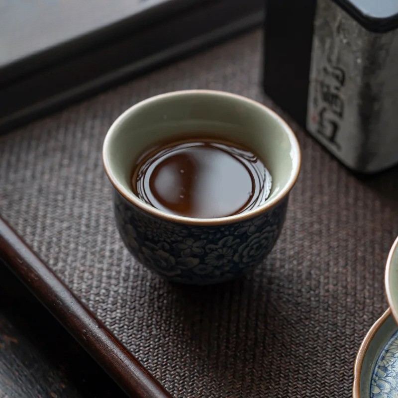65ml Retro Ceramic Teacup Old Pottery Mud Tea Cup Master Cup Tea Bowl Tableware
