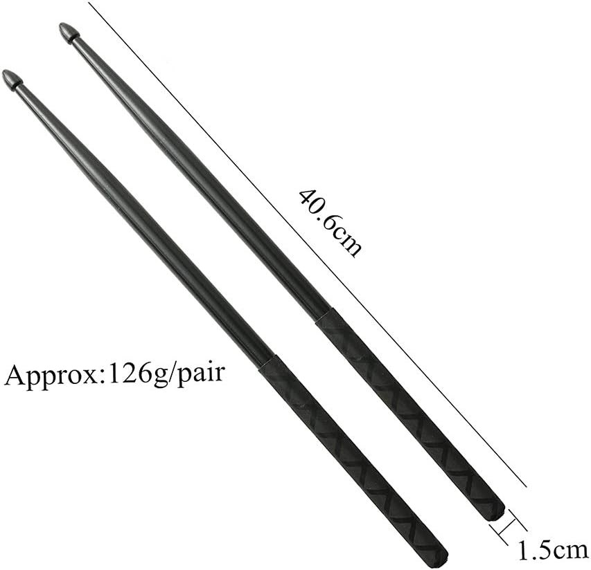 Nylon Drum Sticks for Set 5A Light Durable Plastic Exercise Black