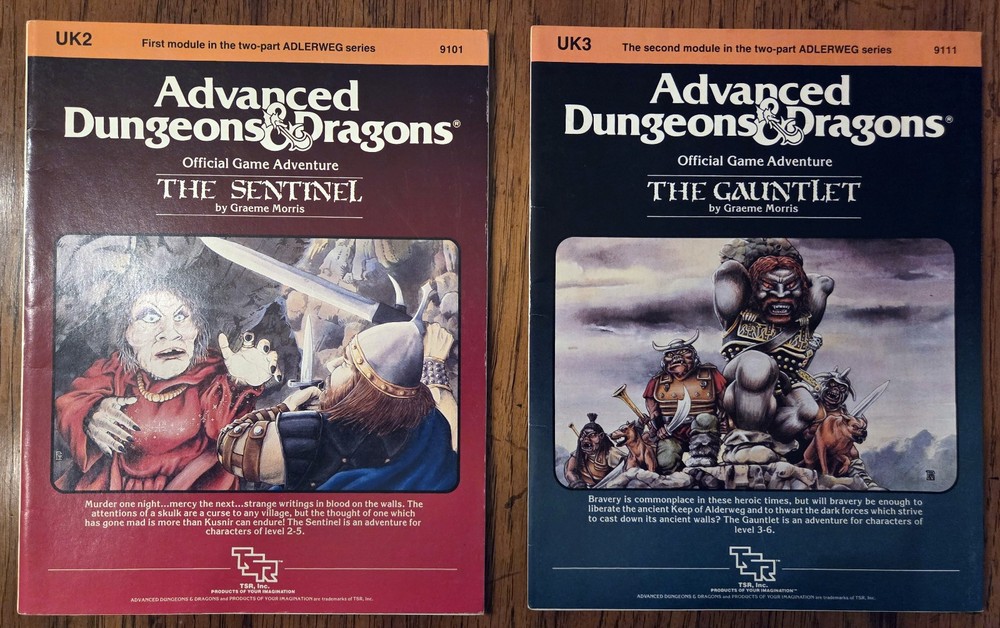 Advanced Dungeons and Dragons Modules UK2 and UK3 | VERY GOOD CONDITION