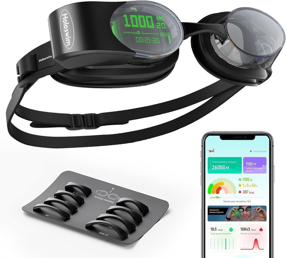 Smart Swim Goggles 2PRO, AR Real-Time Display, Data Tracking & Training Plans...