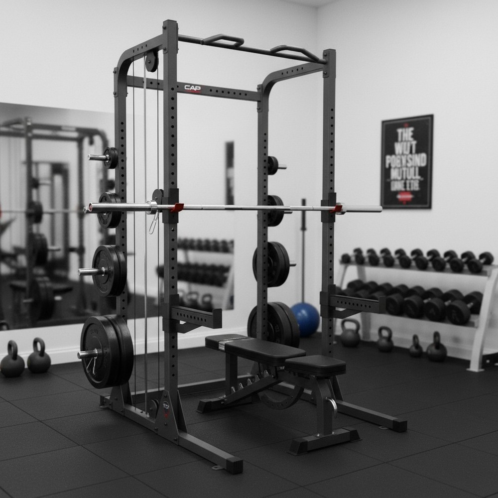 Reliable Heavy-Duty Power Rack - 500 lbs Max Capacity, Includes Storage Posts