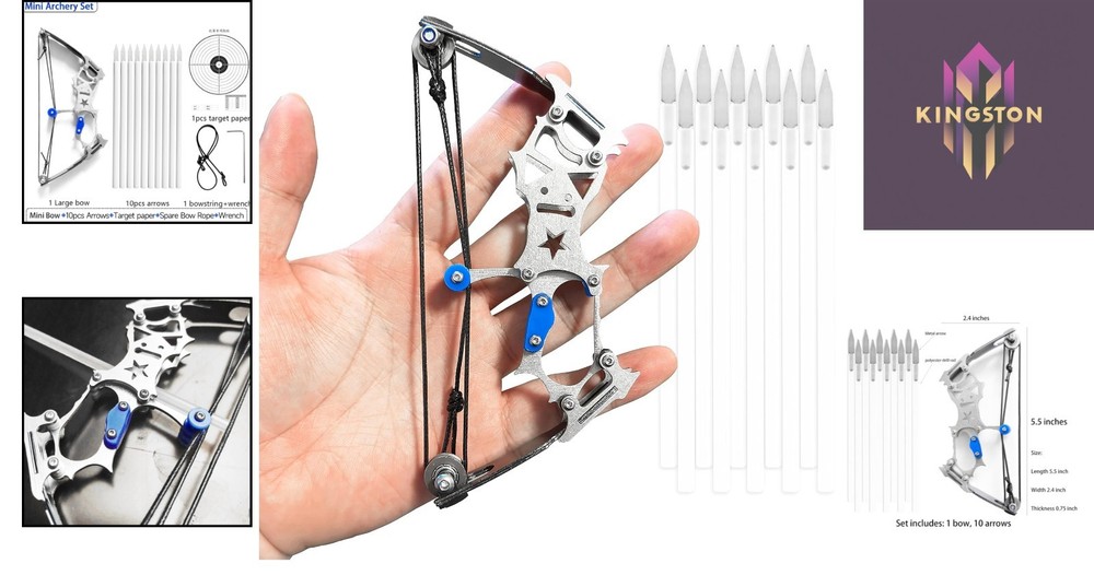 Sleek Silvery Compound Bow Set for Target Shooting - Left & Right Hand Friendly