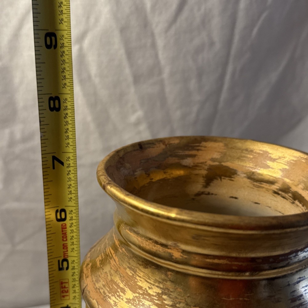Gold Ceramic Cylinder-shaped Vase