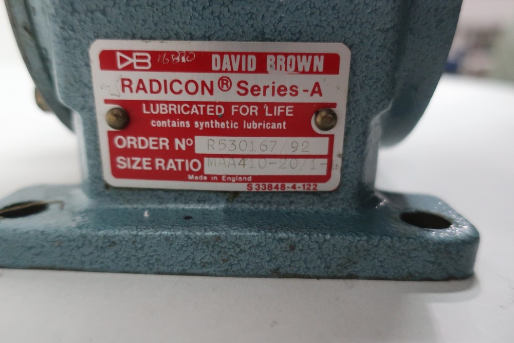 David Brown MAA410-20/1-L Right Angle Gear Reducer 20:1